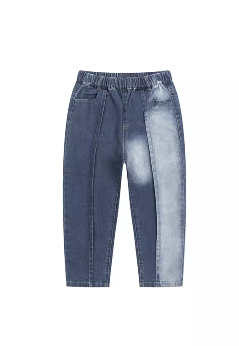 Denim Jeams With Faded Side Design