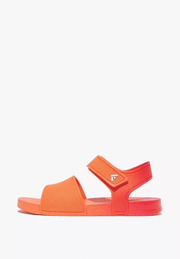 Discount on Fitflop  shoes - SKU: Fitflop Iqushion Kid's Junior Ombre Ergonomic Back-Strap Sandals - Orange