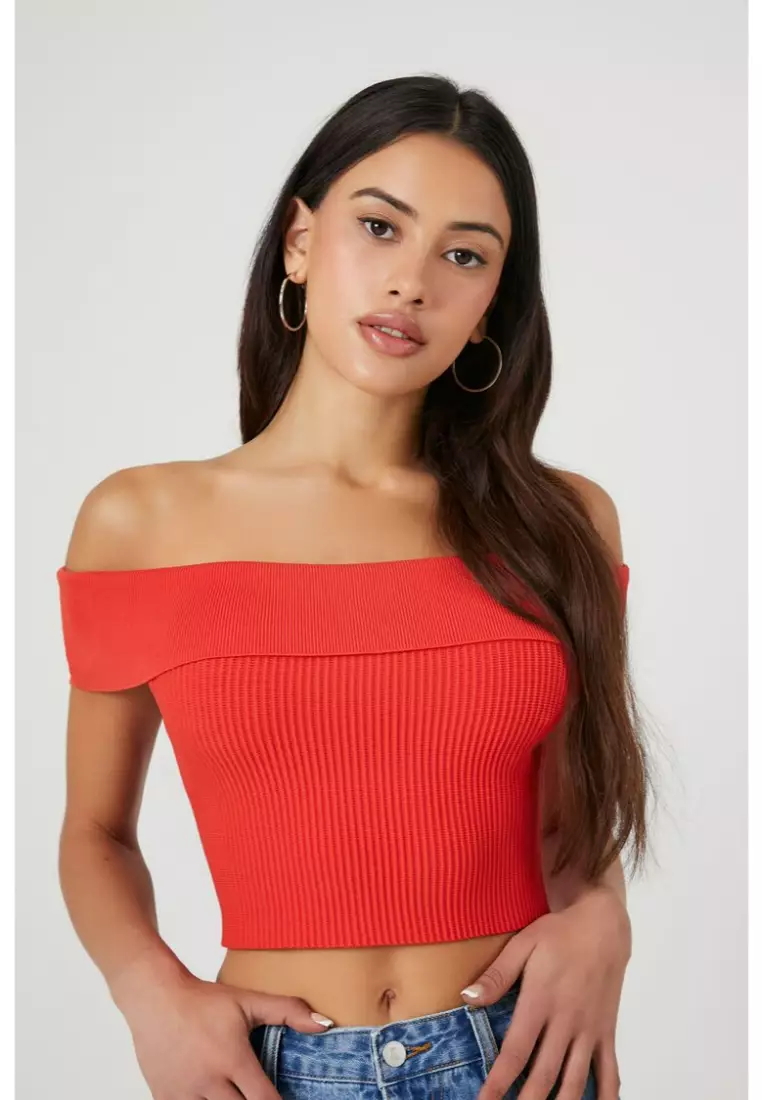 Forever 21 red sales off the shoulder top
