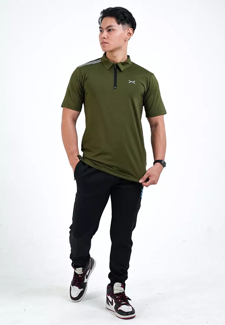 Slim Fit Polo Shirt Double series Army Green