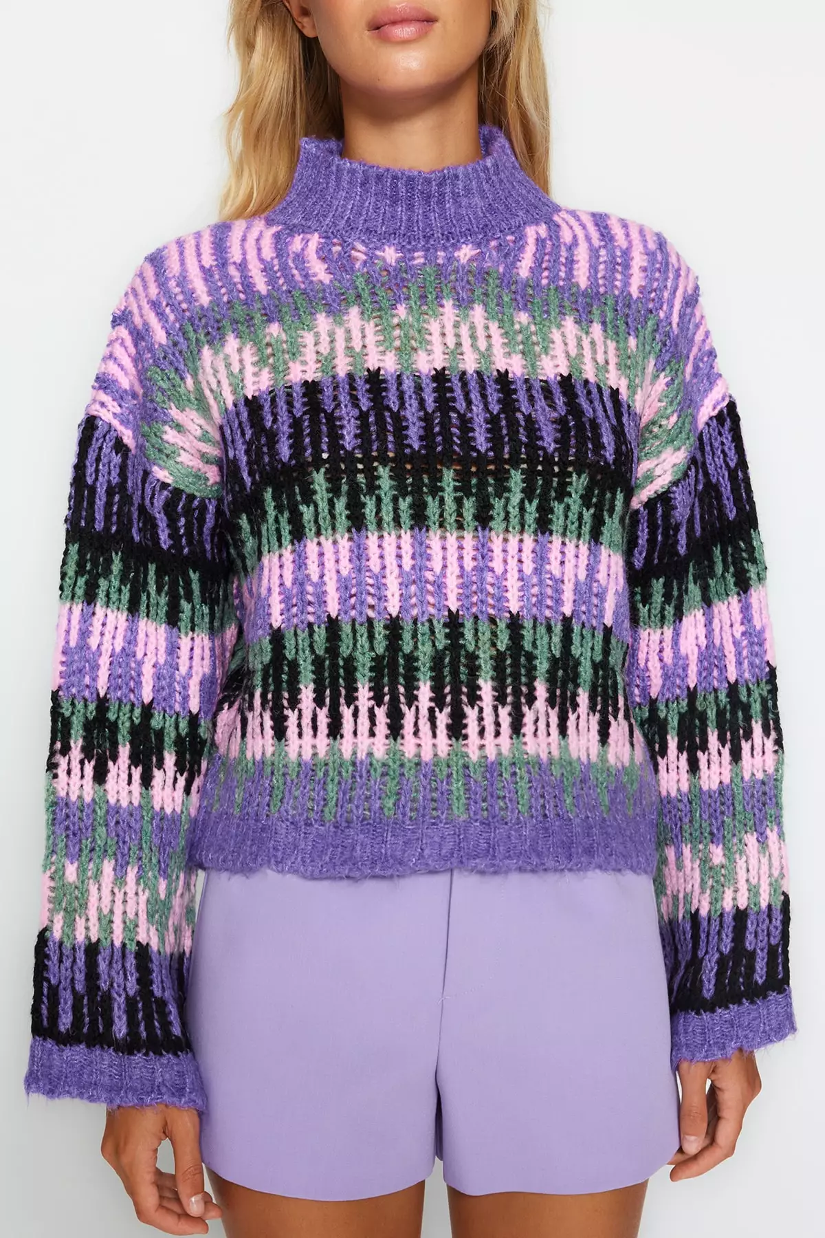 Purple mock deals neck sweater