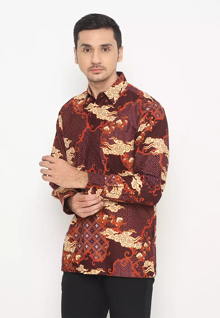 Hadinata Batik Pria Kemeja Panjang Furing Caraka Cinta