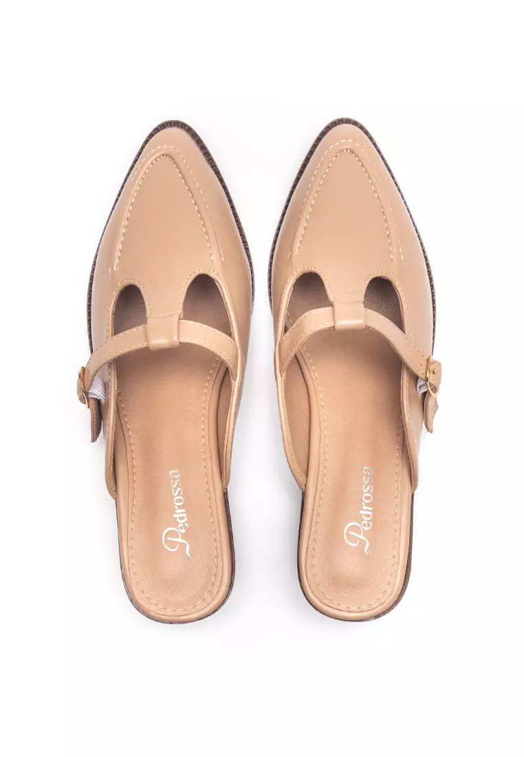 Calista Heels Mules in Apricot