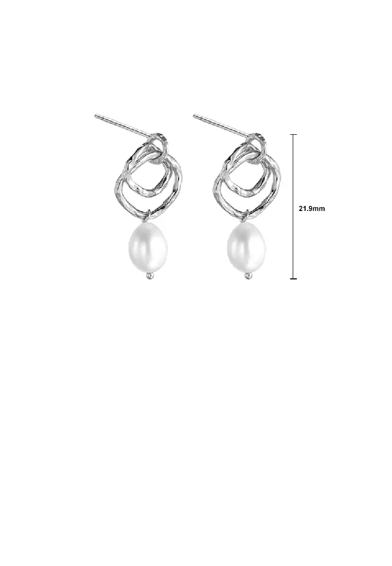 Geometric pearl earrings best sale