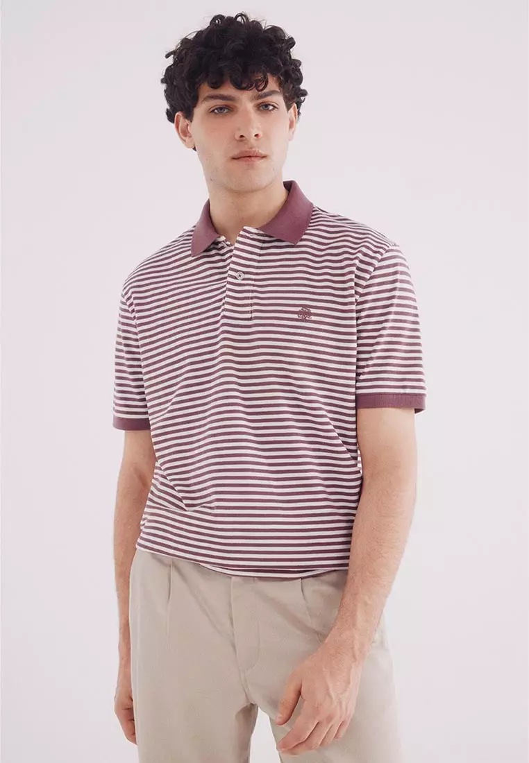 Buy Springfield Basic Striped Regular Fit Piqué Polo 2025 Online ...