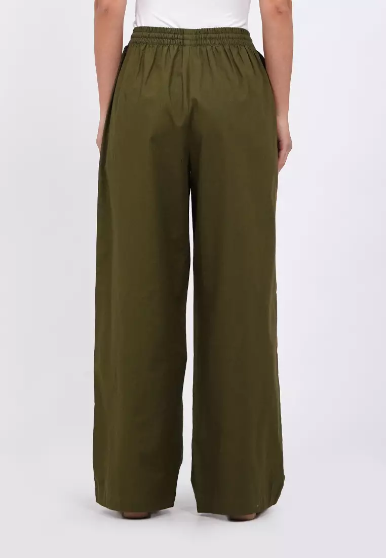 Wide Leg Linen Blend Pants