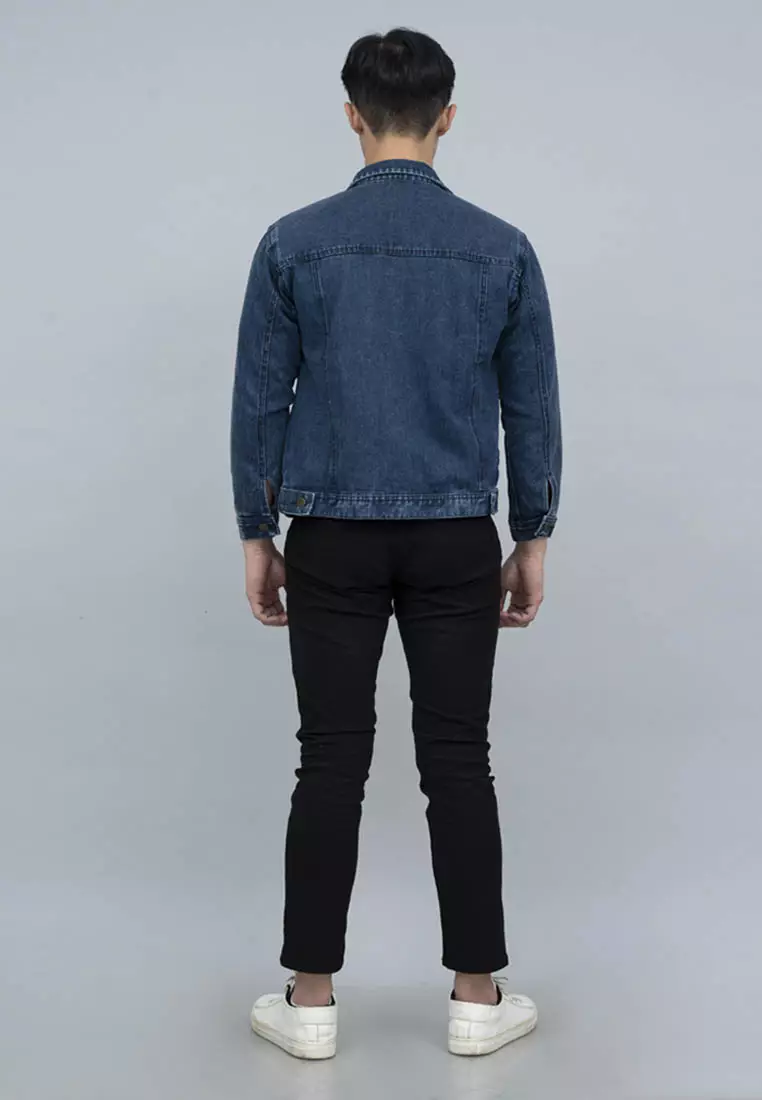 Houseofcuff Jaket Denim /Jeans Tebal Unisex Pria Denim Biru