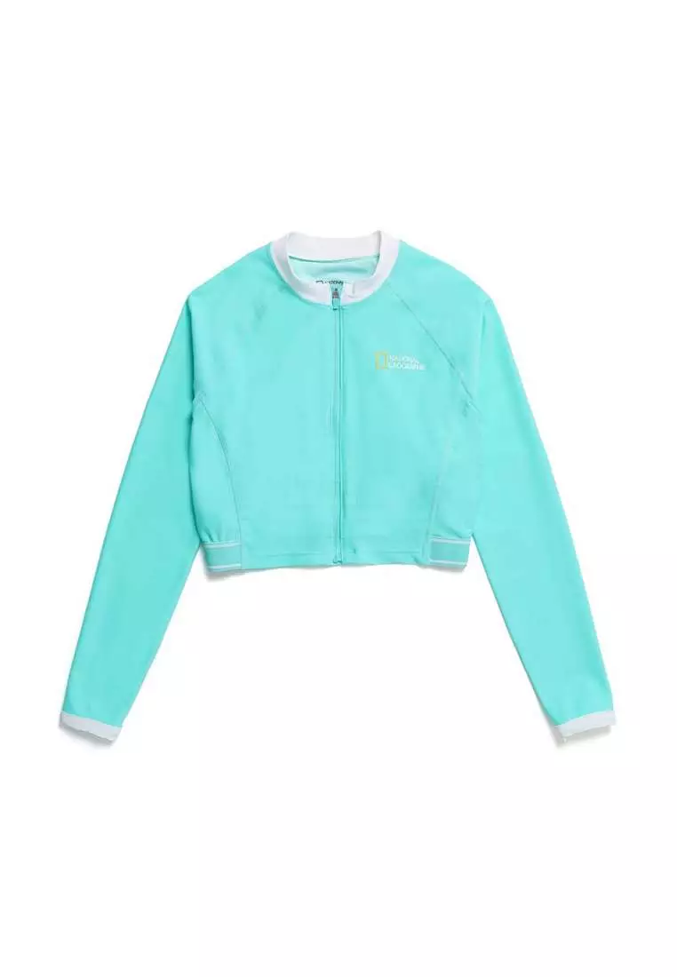 女裝短版拉鍊防曬衣