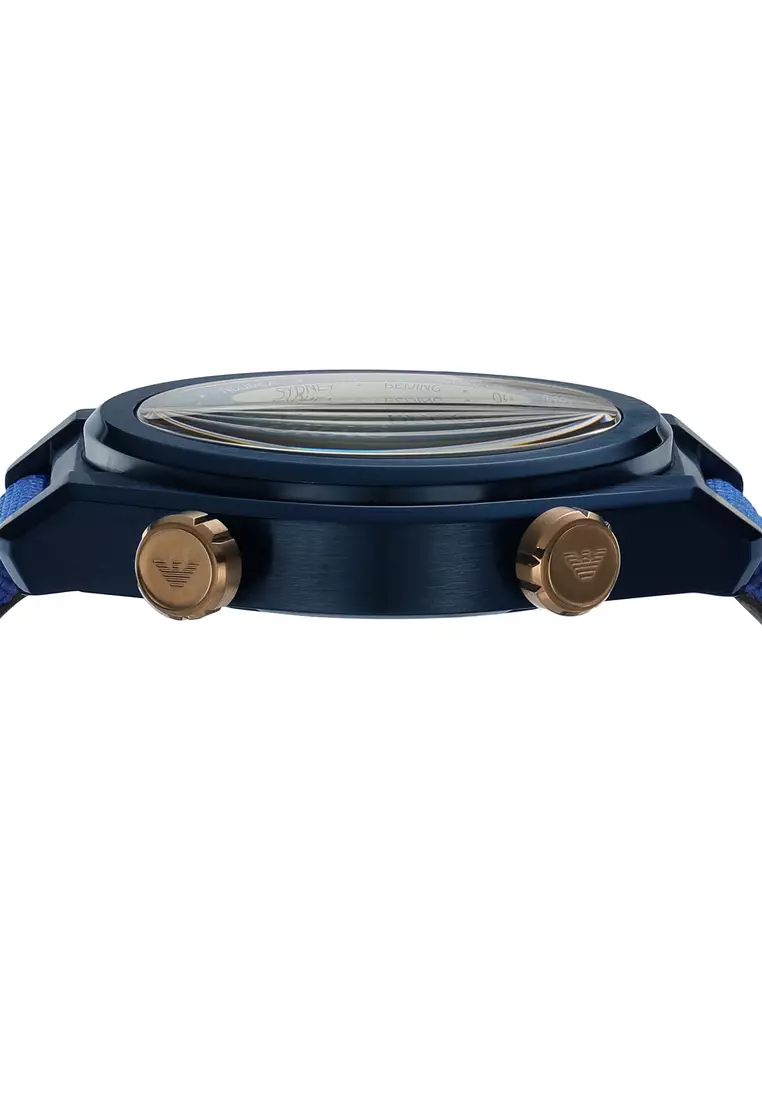 Blue and hot sale gold armani watch