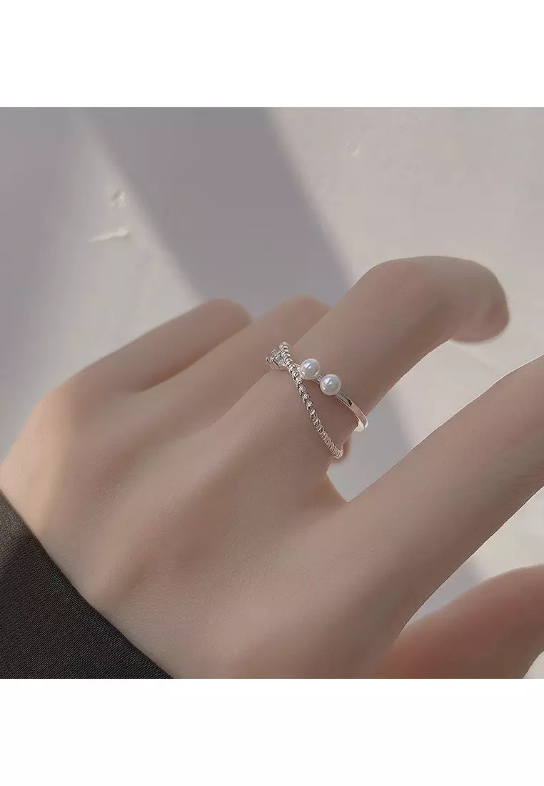 Buy ZITIQUE s925 sterling silver double pearl ring 2025 Online