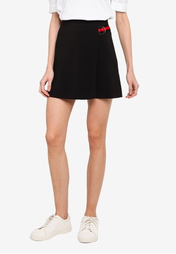 Jual Hopeshow Overlap Mini Skirt With D Ring Belt Original Zalora Indonesia
