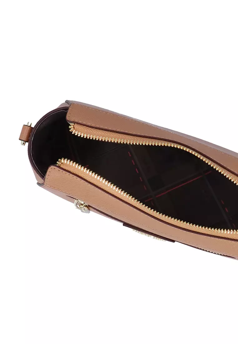 Gabbie Zipper Crossbody Bag - Dark Beige