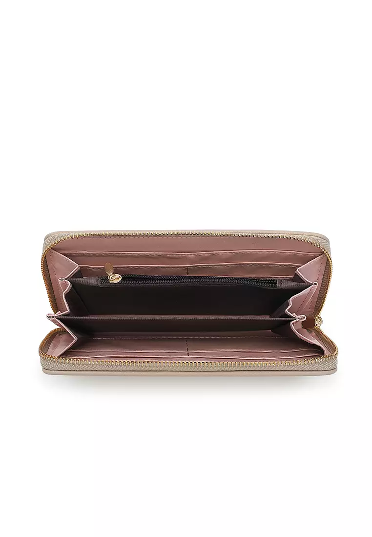 Women's Long Zipper Wallet / Purse - Apricot