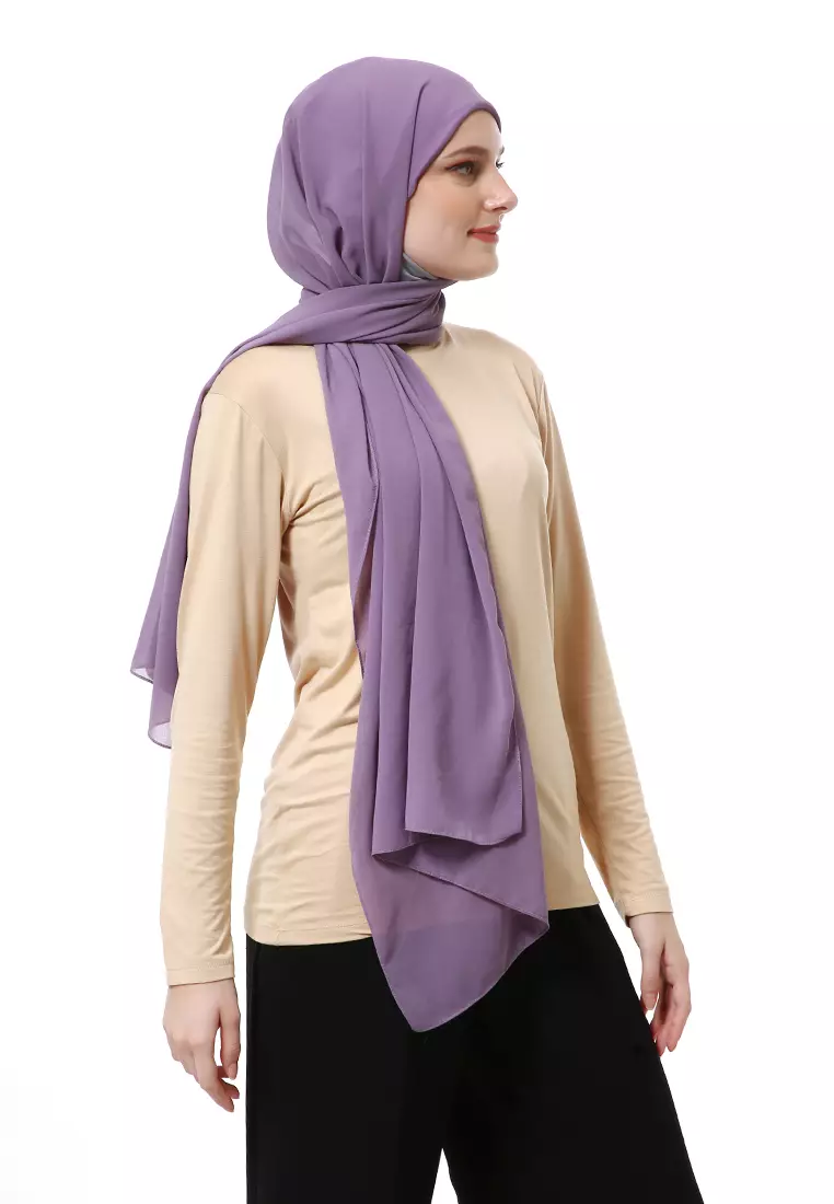 Zhalika Phasmina Motif Polos High Premium Quality - Mauve