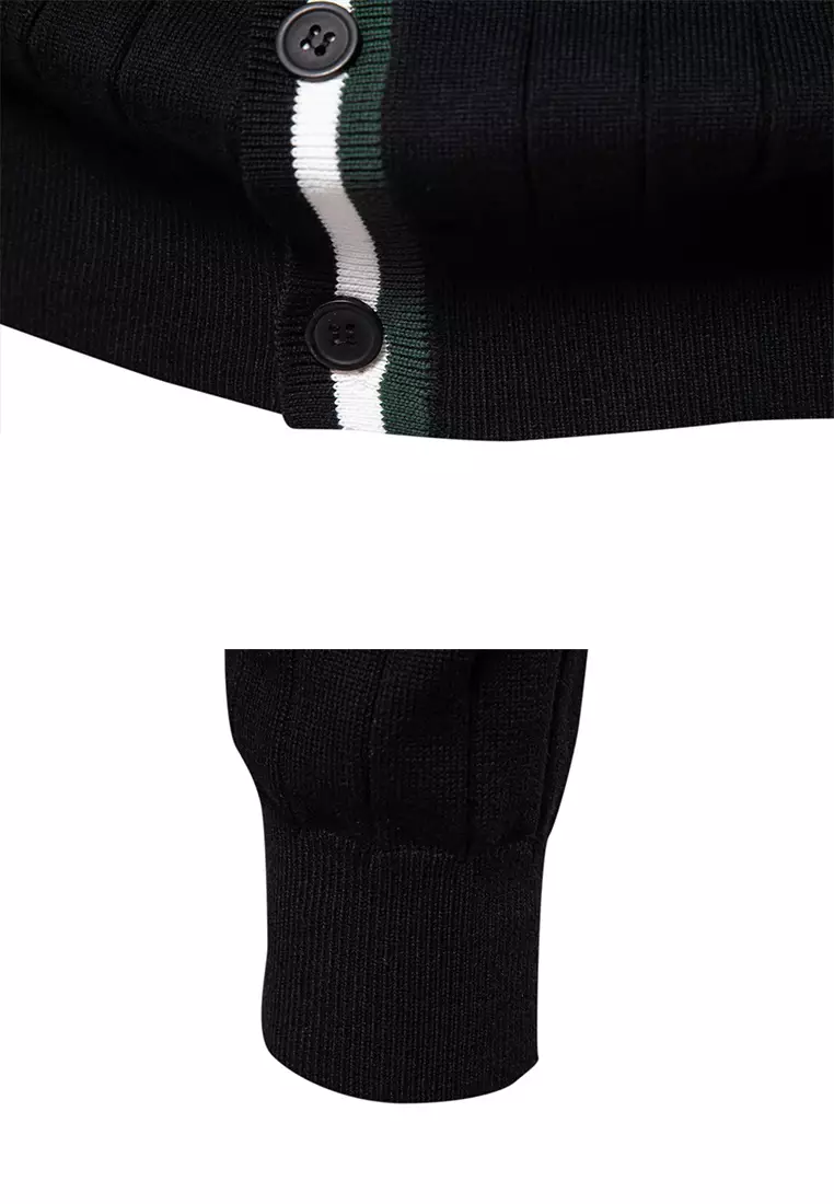 V-Neck Stripe Knitted Cardigan AX-SW199