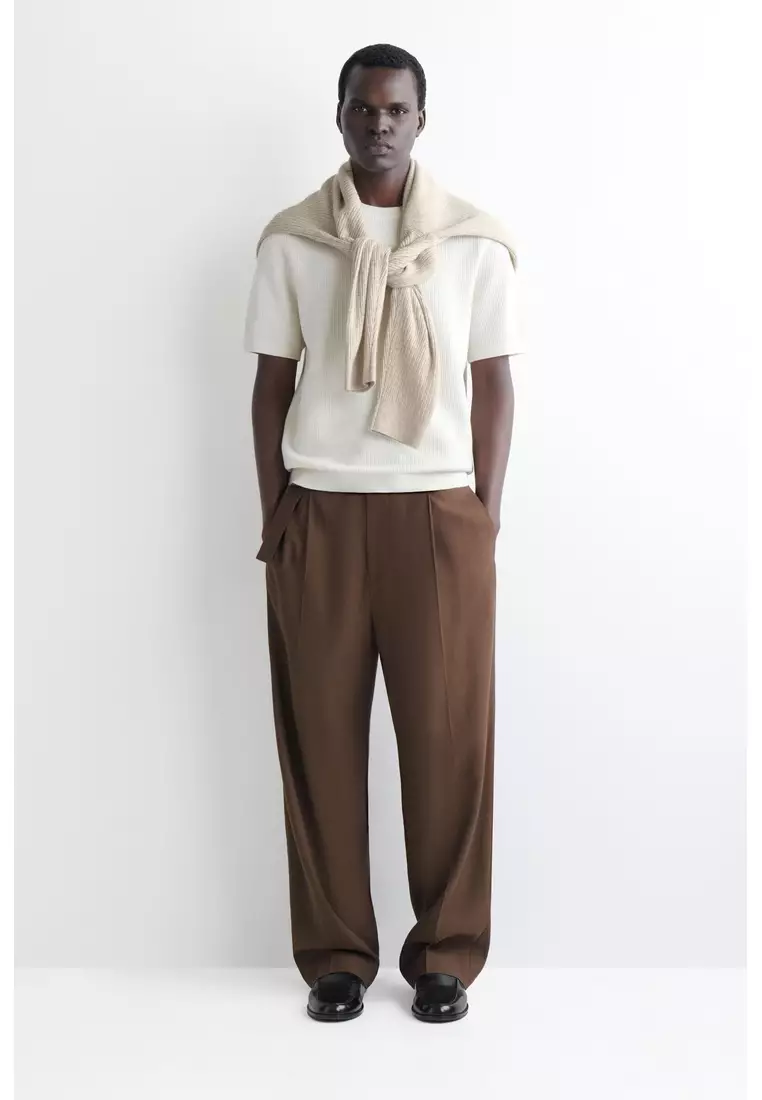 WAFFLE-KNIT COTTON T-SHIRT