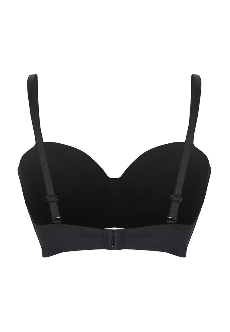 Black Micro Full Cup Strapless Knitted Bra THMSS25SU00037