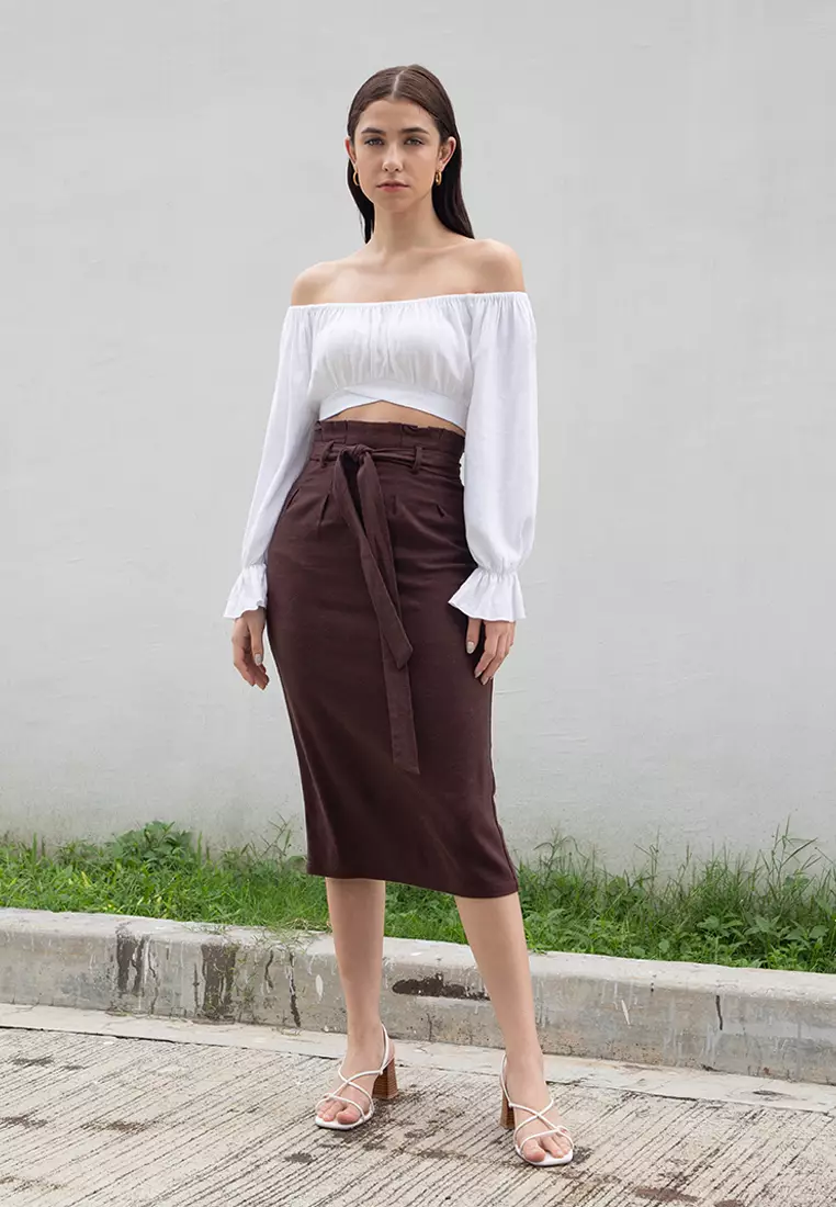 Paperbag top skirt maxi