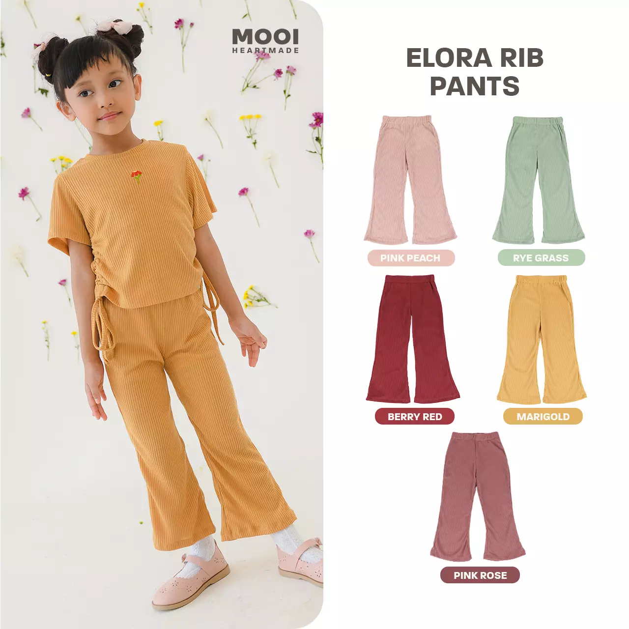 Mooi Celana Panjang Anak Perempuan Elora Pants - Pink Rose