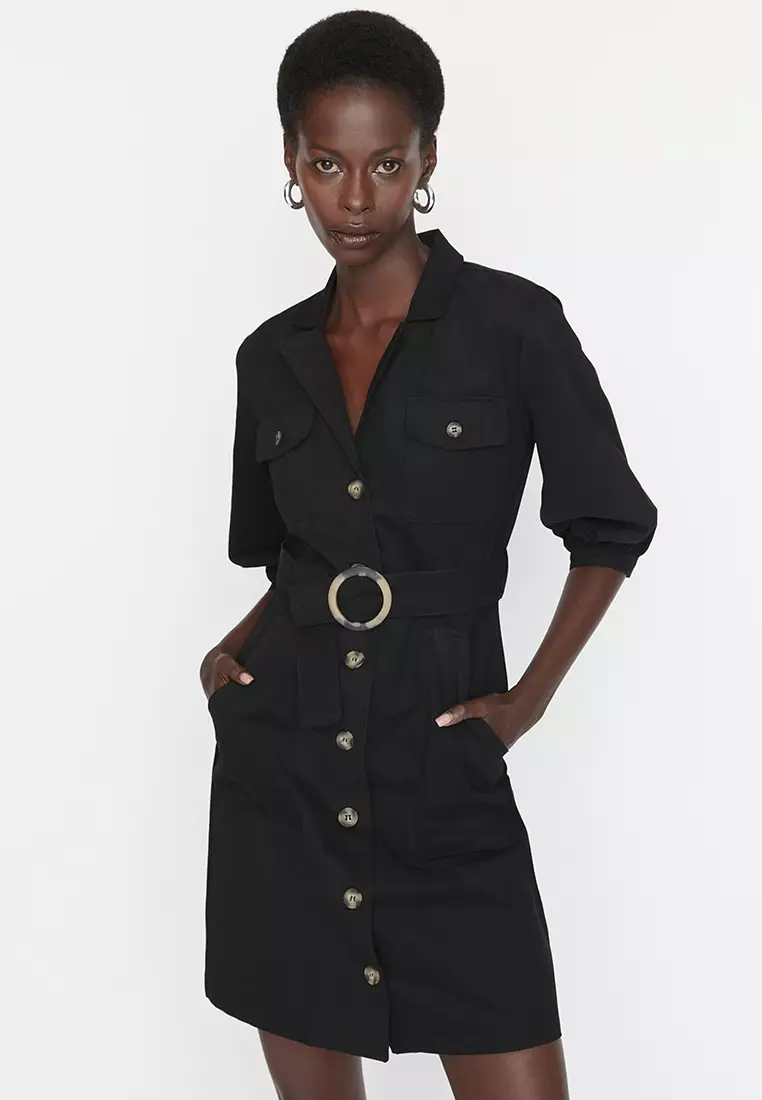 Shirt Dress With A Belt