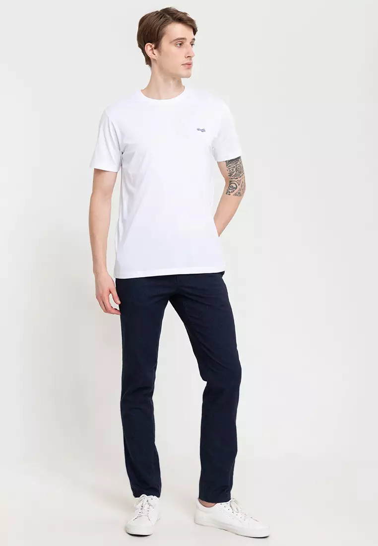 Round Neck Knit Pea T-Shirt