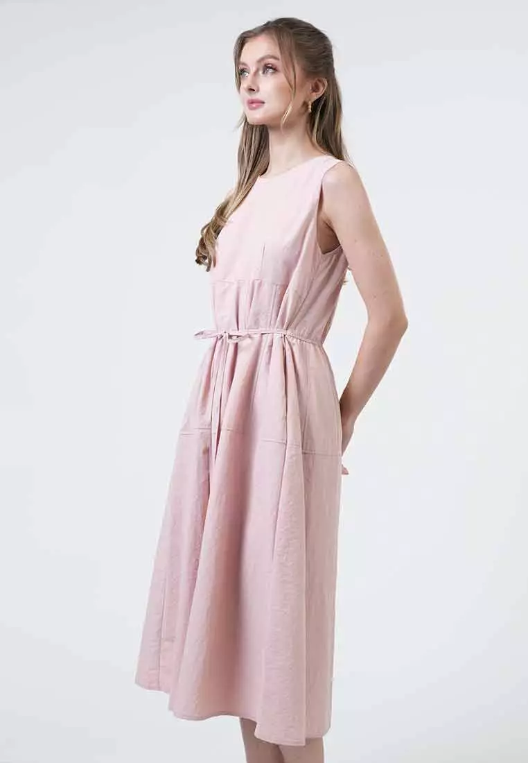 Andrea Panelled Midi Dress with Belt
