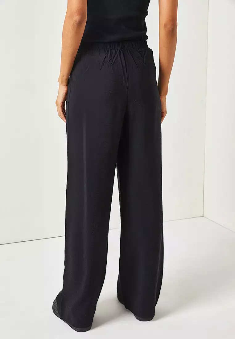 Elastic Waist Palazzo Trousers