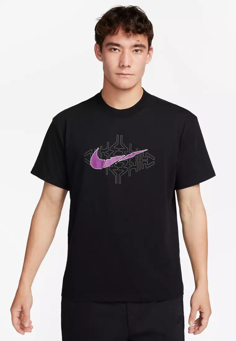 purple and black nike shirt