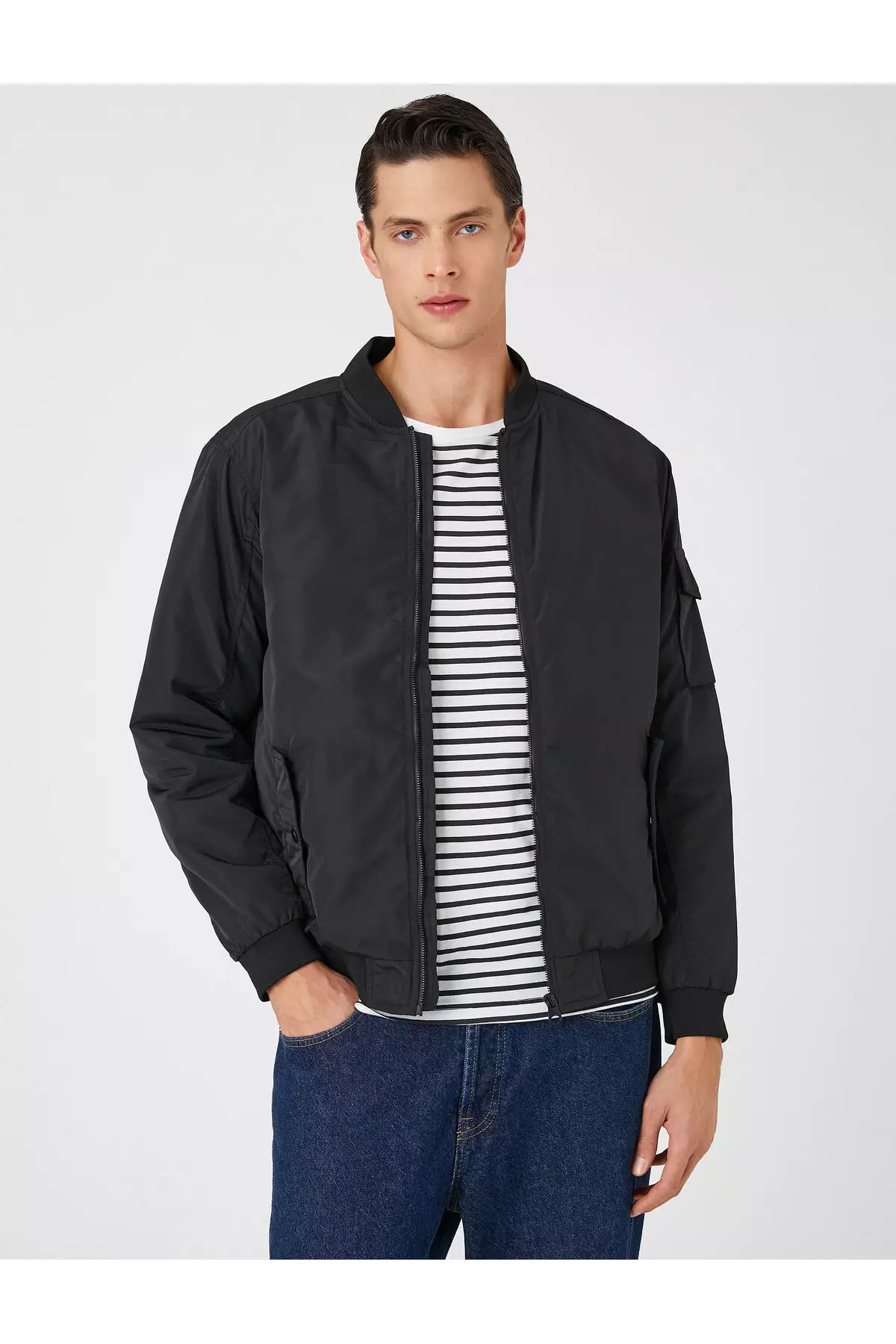 Black waterproof bomber jacket sale