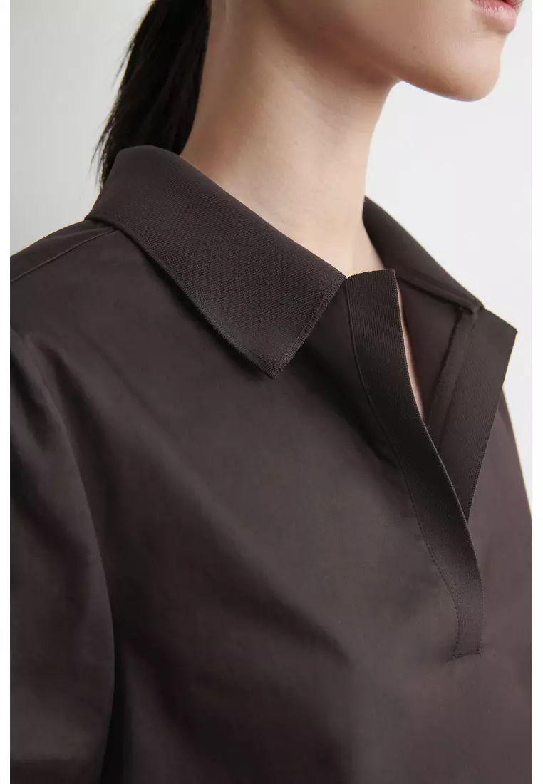 COTTON OPEN-COLLAR SHIRT