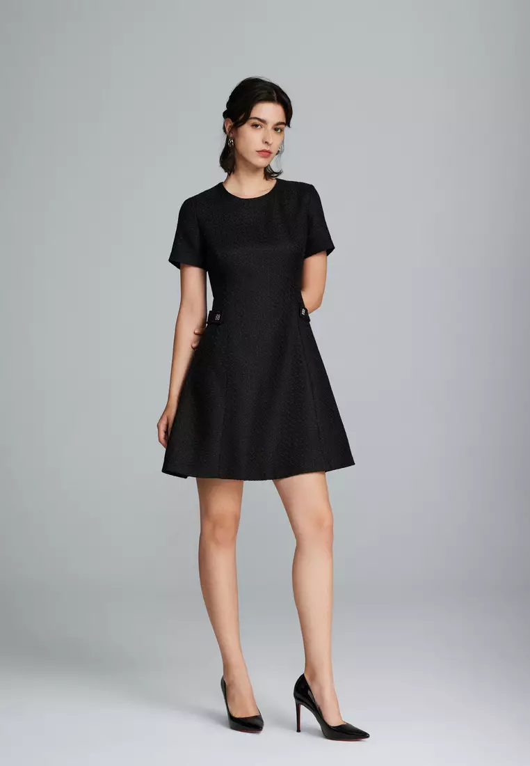 Polyester Round-Neck Dress