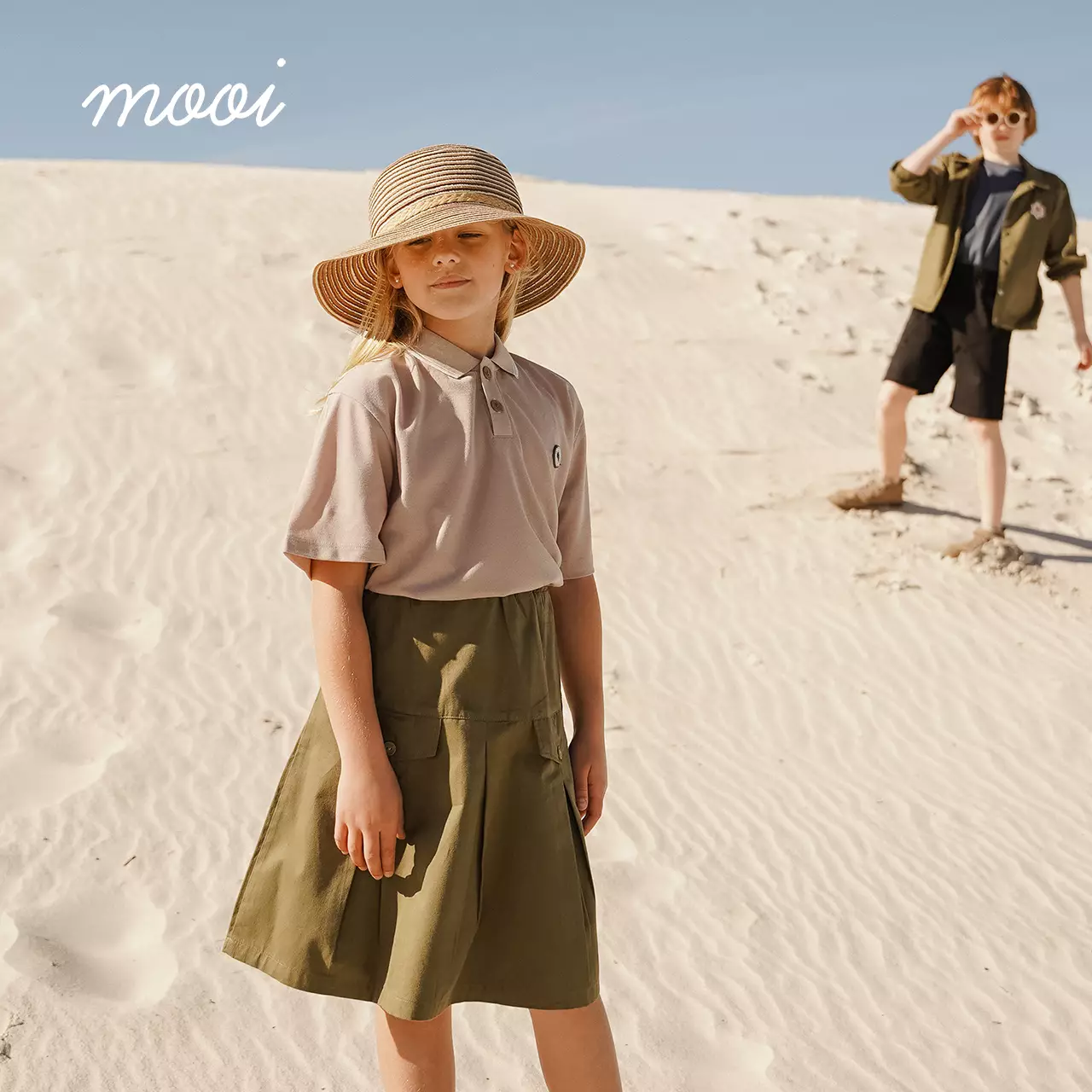 Mooi Rok Anak Perempuan Anya Short Skirt - Khaki