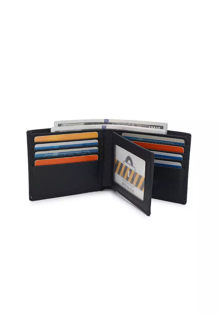 Men's Genuine Leather RFID Blocking Fortune Wallet - Blue