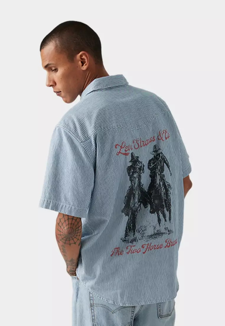 Men's Short-Sleeve Relaxed Western Shirt A5722-0032