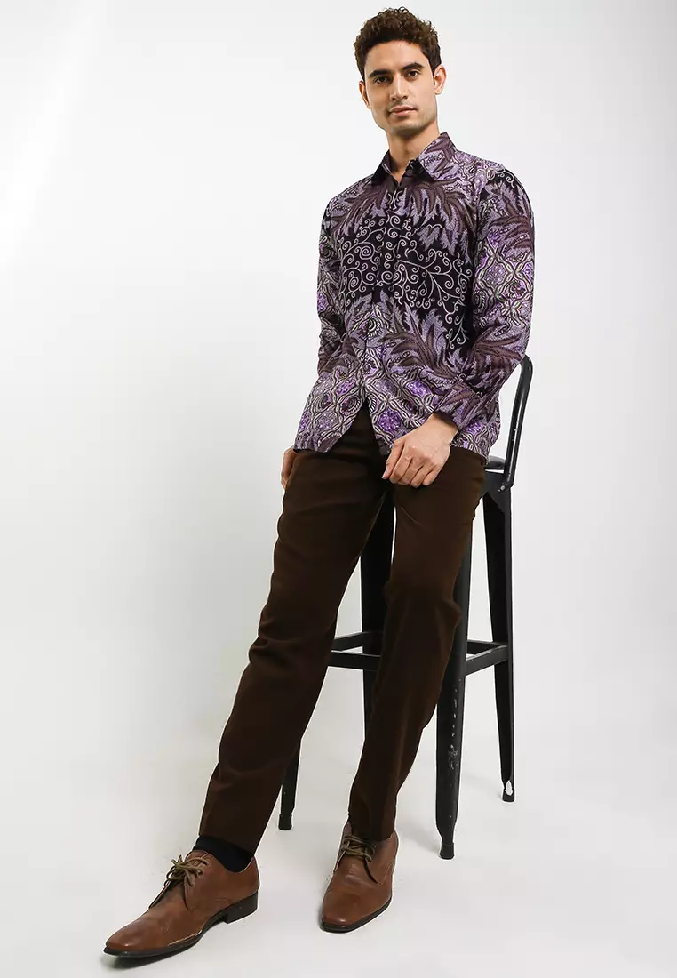 Noshad Kemeja Batik Premium Pria Casual Modern Lengan Panjang