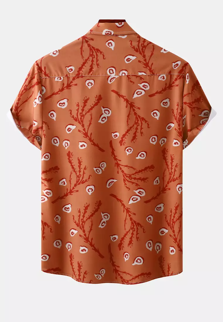 Hawaiian Print Short-Sleeved Shirt YL-C261