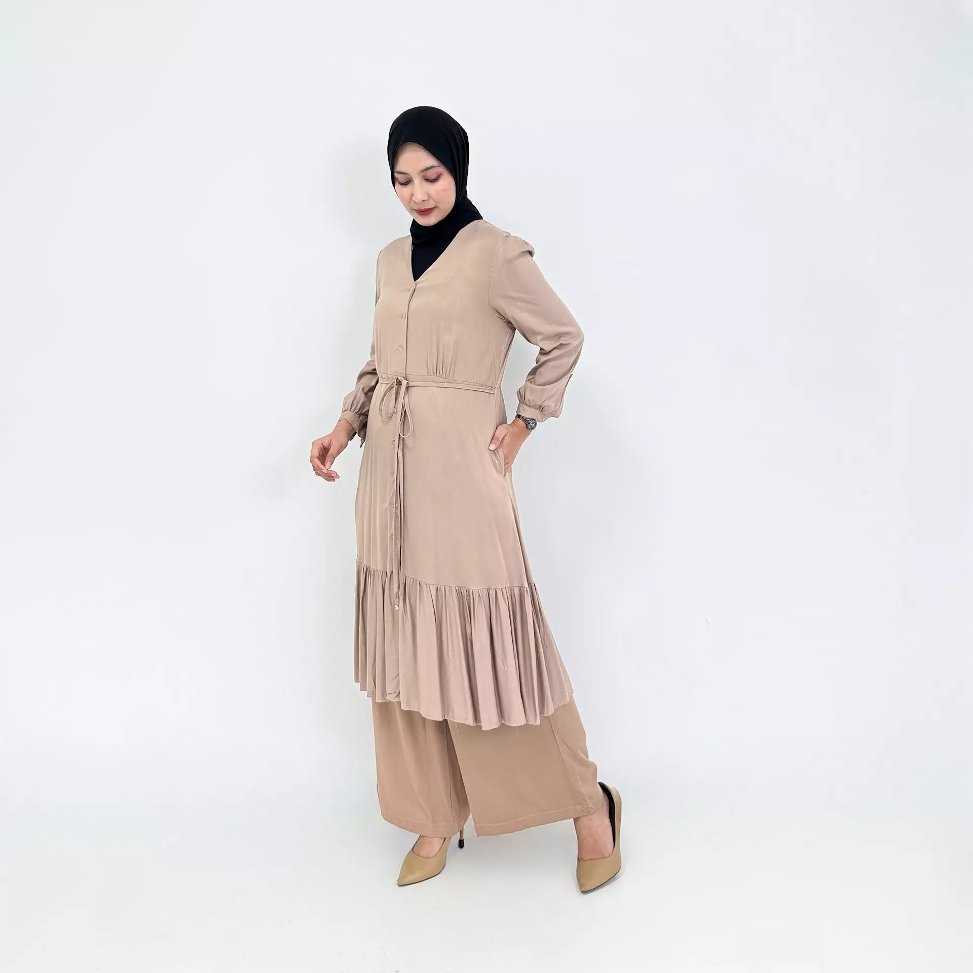 Setelan Kulot Katun Mila Size M-XXL COKLAT