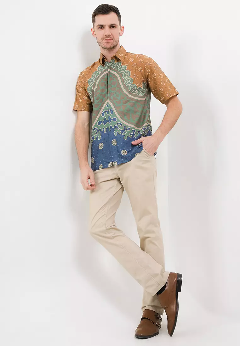 Gulali Kemeja Batik Premium Pria Casual Modern Lengan Pendek