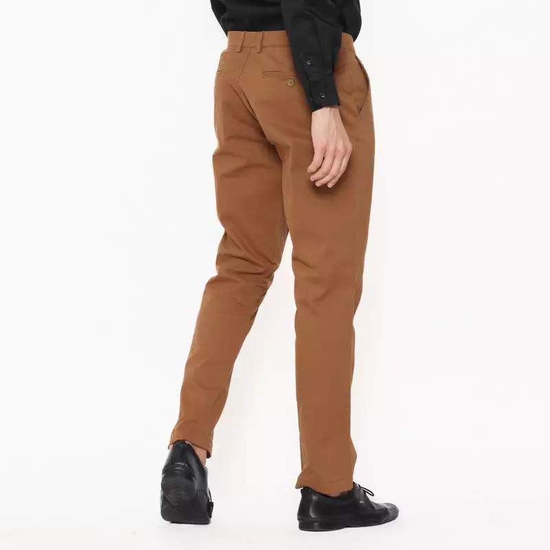 Lawell Celana Chinos Panjang Pria Slim Fit – Celana Kerja Formal Stretch Warna Coklat (Brown) | Nyaman & Stylish Dipakai Seharian