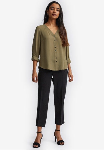 Buy Dorothy Perkins Petite Khaki Roll Sleeve Shirt 2020 Online Zalora Philippines
