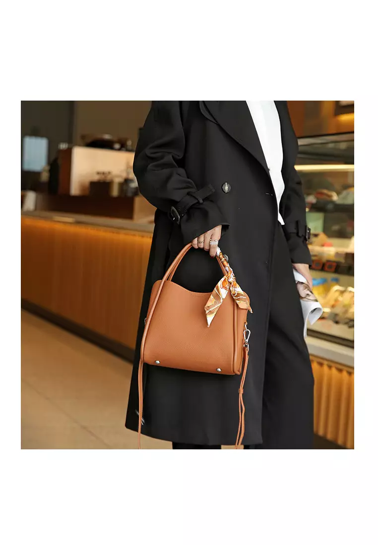 Buy XAFITI 2023 new high end genuine leather bucket bag 2024