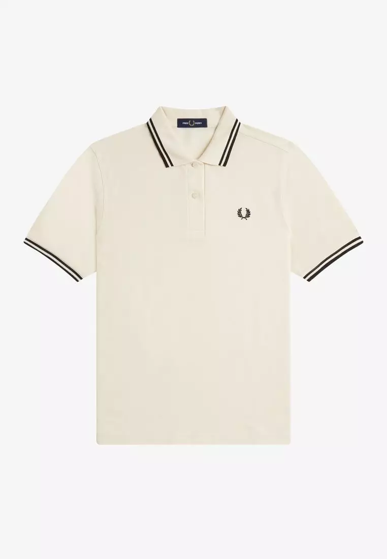 Fred Perry G3600 Twin Tipped Fred Perry Shirt (Ecru / Metallic Black / Metallic Black)