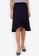 ZALORA WORK navy High Low Fluted Hem Skirt 5464CAA8860A62GS_1