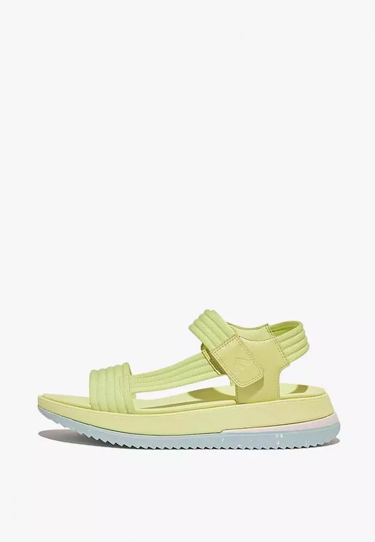 Discount on Fitflop  shoes - SKU: Fitflop Surff Ribbed-Webbing Back-Strap Sandals - Lime