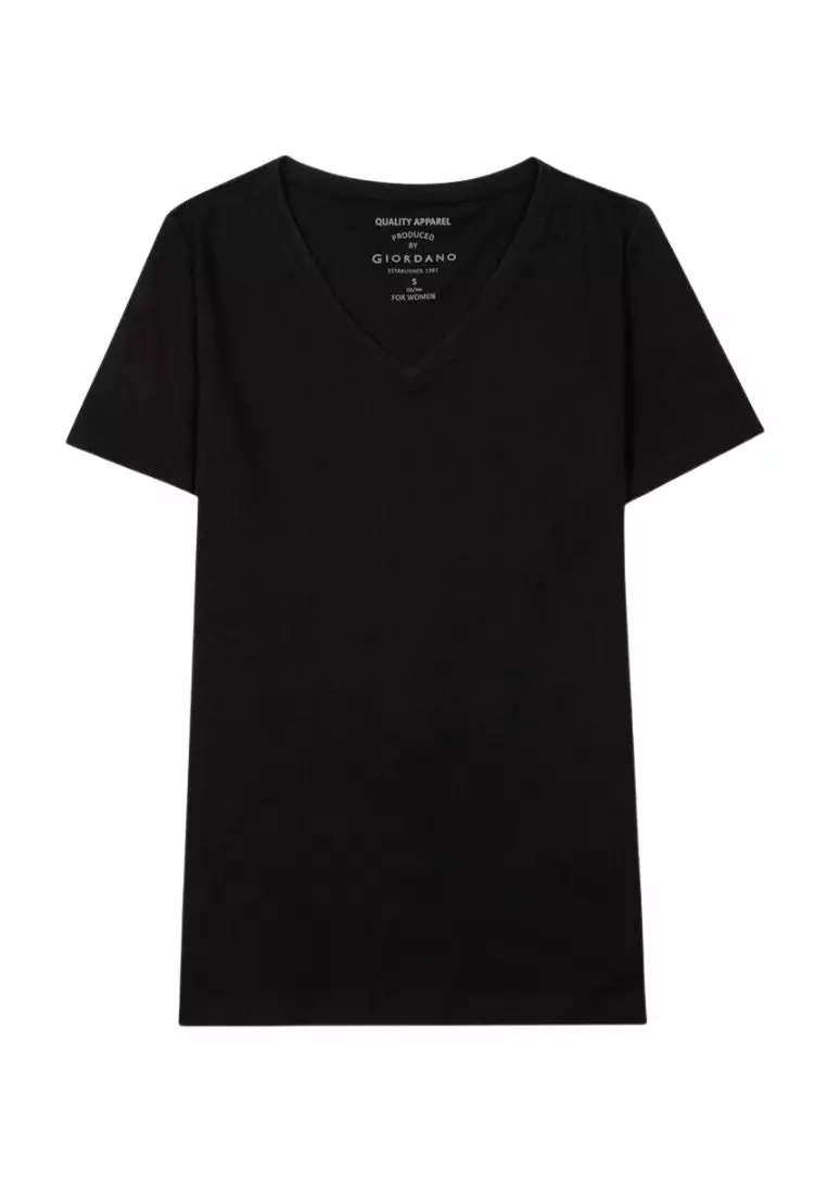 Buy Giordano Giordano Women Cotton Jersey V-Neck Short-Sleeve