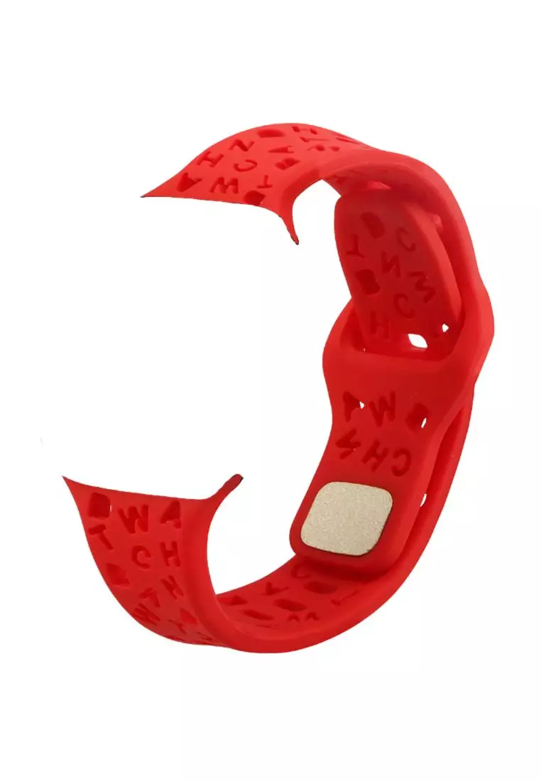 Buy Kings Collection Red Alphabet Pattern Silicone Apple Watch