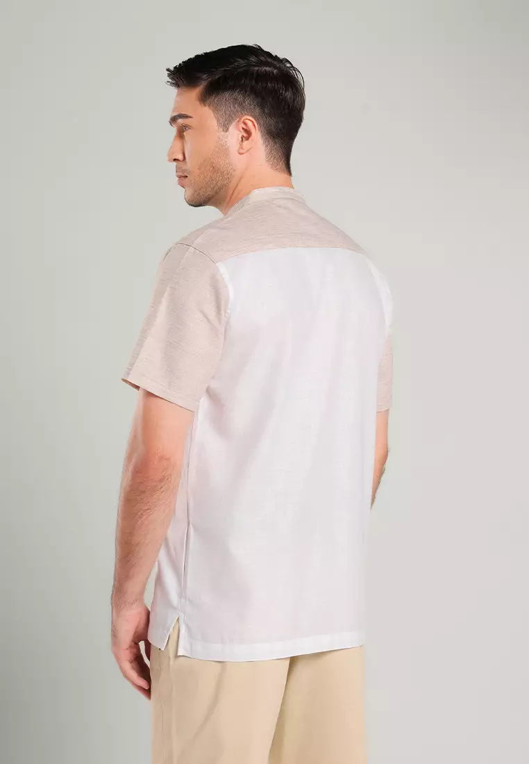 MOC Kemeja Koko Lengan Pendek Pria Riyadh B - Khaki