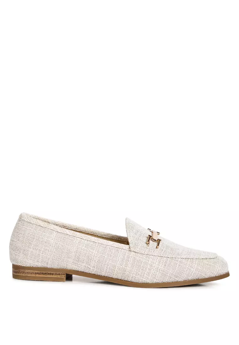 Discount on London Rag  shoes - SKU: Beige Fabric Horse-Bit Loafer