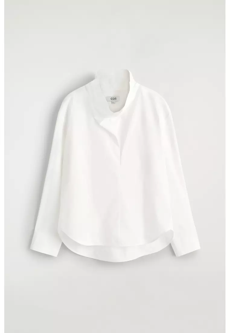 FUNNEL-NECK COTTON SHIRT