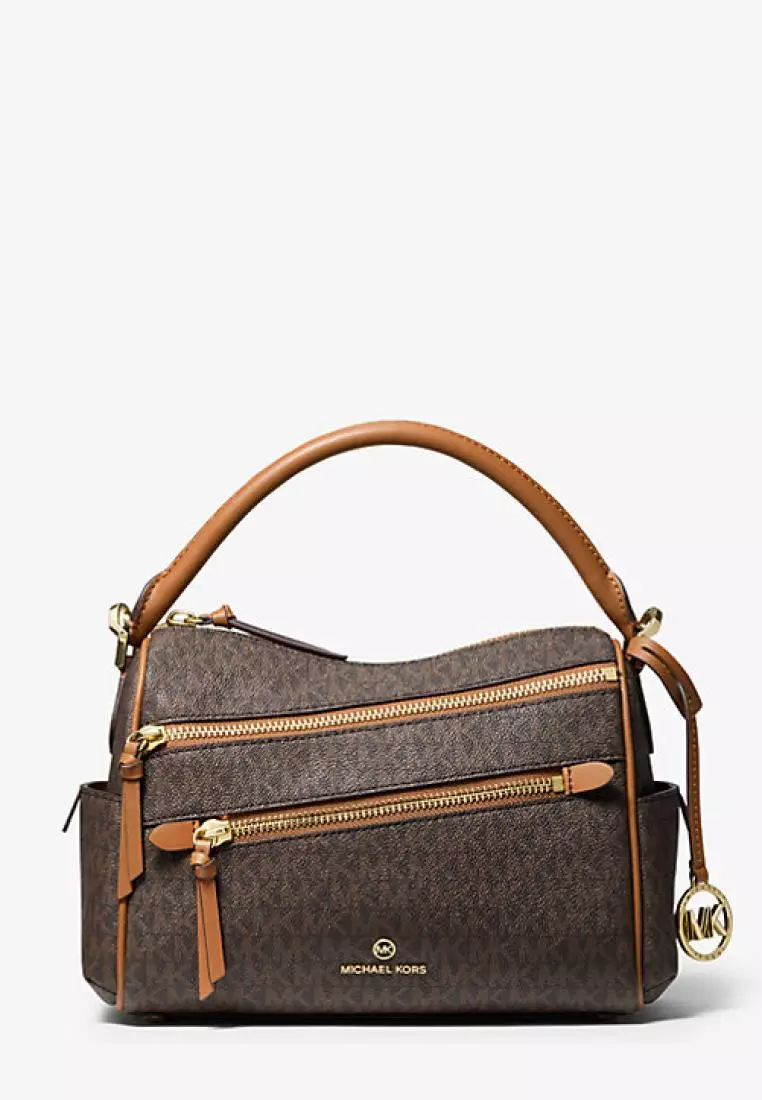 Michael Kors Lorimer Medium Logo Satchel Brown